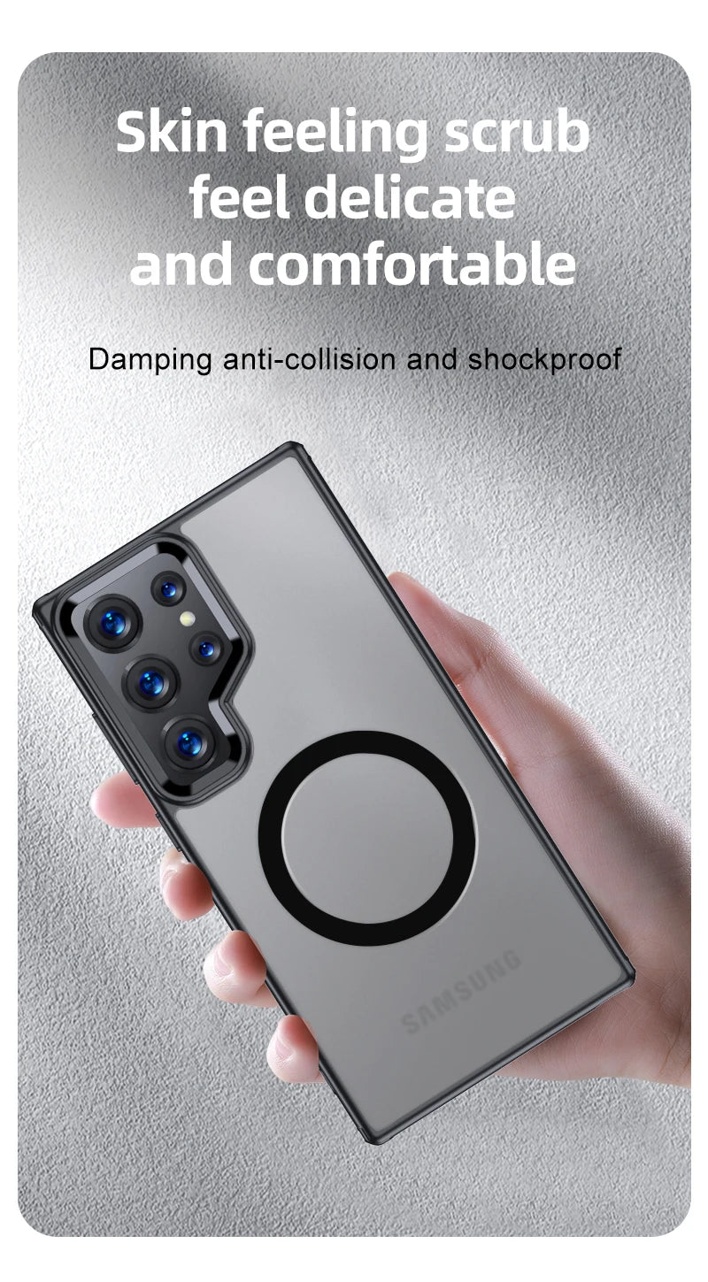Airbags Shockproof Magnetic Wireless Charging Case Shell For Samsmung Galaxy S25 S24 S23 Ultra FE S24 Plus S24+ S23+ Armor Cover