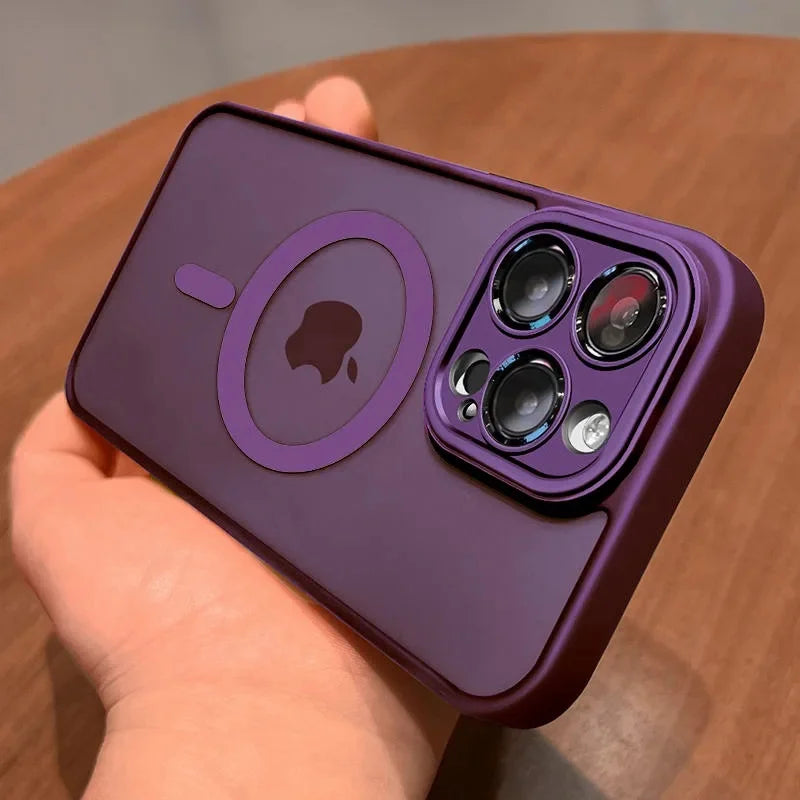 2025 Magnetic Luxury Matte Translucent Armor Shockproof Case For iPhone 16 15 Pro 14 13 12 11 Pro Max For Magsafe Wireless Charg