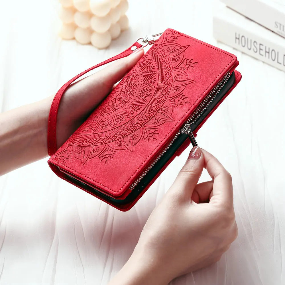For Poco X8 Pro Max X7 F6 X6 X5 X3 NFC 5G Zipper Wallet Case Crossbody Book Shell Xiaomi Poco M8 M7 Pro M6 F5 C75 X 8 Flip Cover