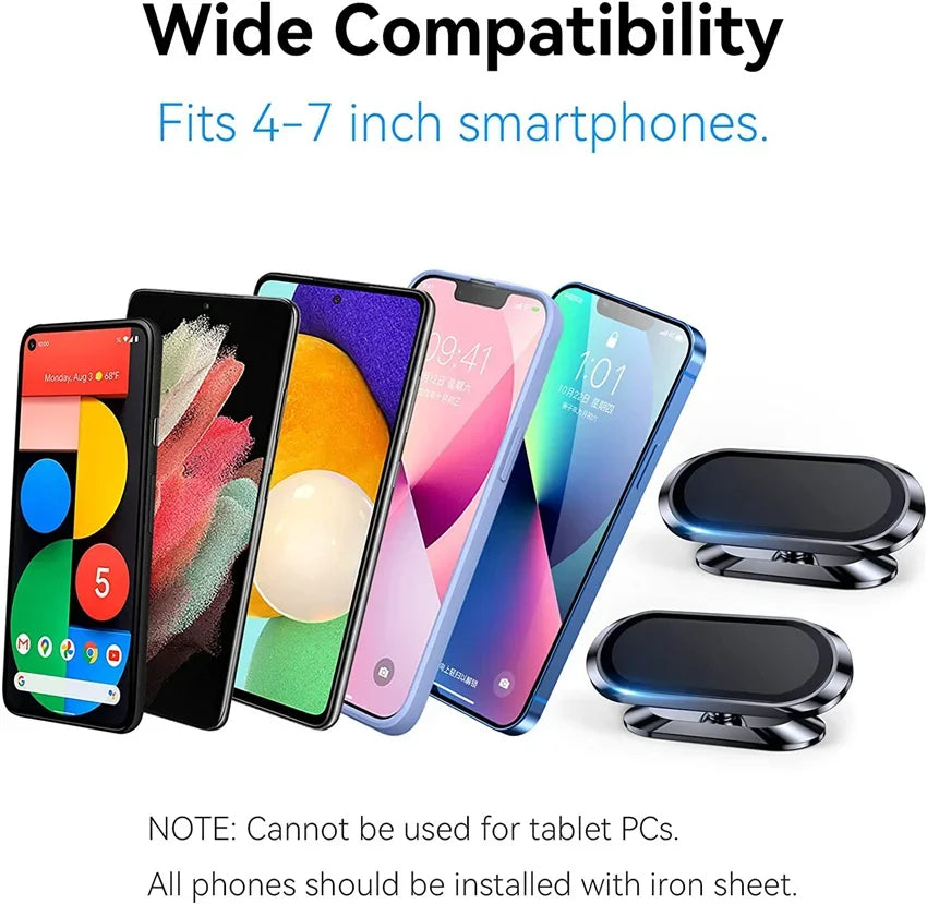 360 Rotating Mini Magnetic Holder Car Phone Dashboard Strip Shape Mount Stand Portable for Cell Phone GPS Compatible