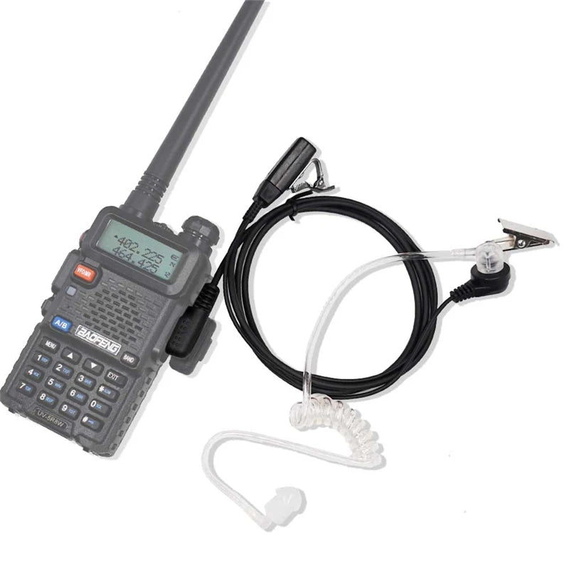 2 Pin PTT MIC Headset Covert Acoustic Tube In-ear Earpiece For Kenwood TYT Baofeng UV-5R BF-888S CB Two Way Radio Accessories