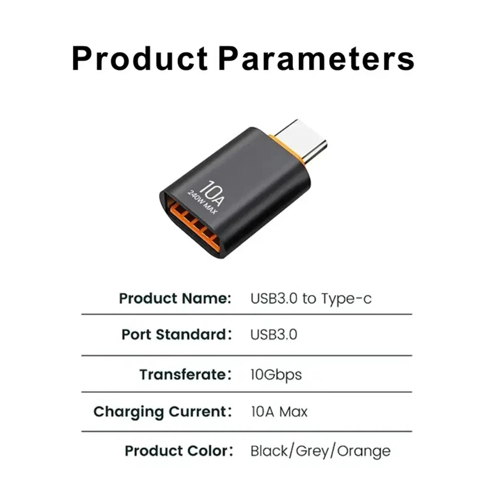 NINIBIL 10A OTG USB 3.0 To Type C Adapter USB Female To Type c Male Fast Charging adadpter OTG USB C For Xiaomi Samsung Laptop