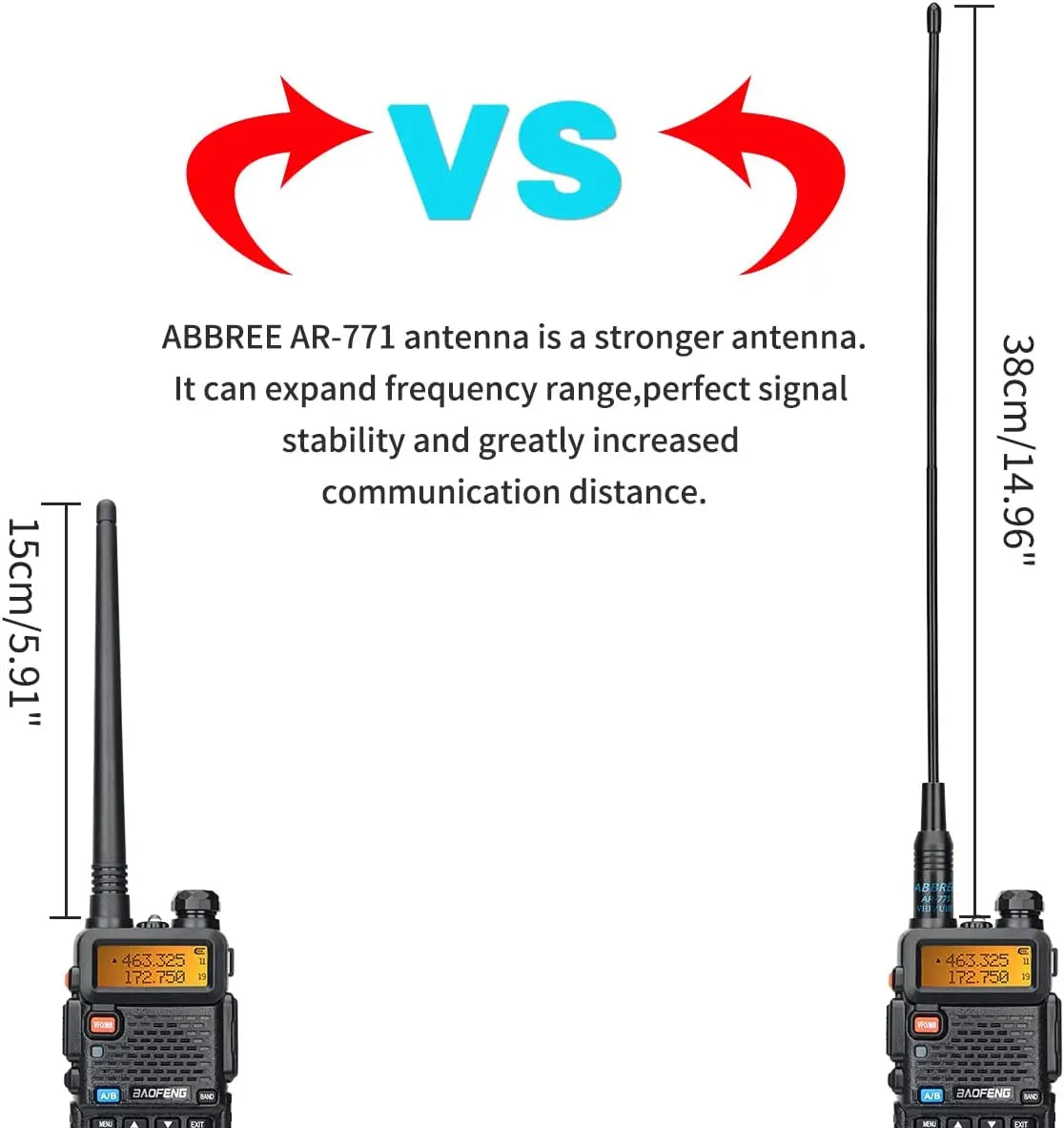 Baofeng UV-5R 8W 3800 Walkie Talkie Tri-Power Dual Band VHF UHF Portable Long Range High Power Handheld CB Ham Two Way Radio